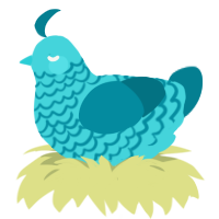 Turquoise, a aqua and sea chicken with a lace pattern