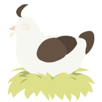 A white and bark chicken