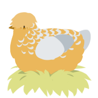 Zoopy Zoobert, a honey and mist chicken with a half-lace pattern