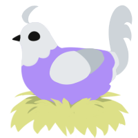 Sommelière, a lilac and mist chicken with a head pattern