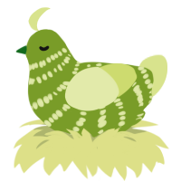 A chartreuse and lemon chicken with a bar pattern