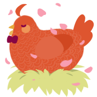 Apricotta, a vermilion chicken with a double-lace pattern