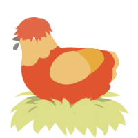 Orange Cream, a vermilion and honey chicken with a head pattern