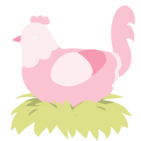 Baby Rosie, a rose chicken with a head pattern