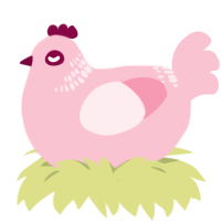 Rabegga, a rose chicken with a neck-band pattern