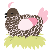 A bark and rose chicken with a lace pattern