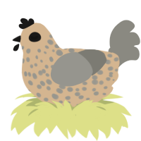 Parmesean, a beige and ash chicken with a speckle pattern