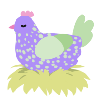 (unnamed), a lilac and gluppy chicken with a speckle pattern