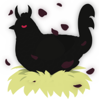 Void - xxx, a black chicken with a lace pattern