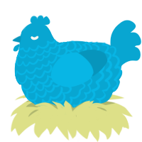 Ceru, a cerulean chicken with a lace pattern