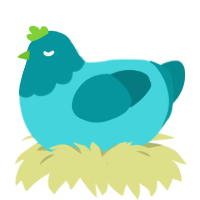 (unnamed), a aqua and teal chicken with a head pattern
