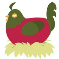 christmas, a crimson and olive chicken with a head pattern