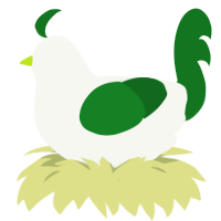 A white and leaf chicken