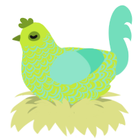 A lime and mint chicken with a double-lace pattern