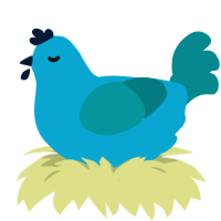 A cerulean and teal chicken