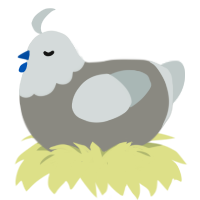 Silica, a ash and silver chicken with a head pattern