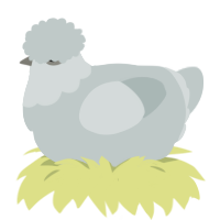 Cloud of sorts, a silver chicken with a head pattern