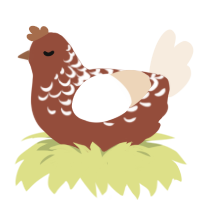 Gingerbread, a russet and cream chicken with a half-lace pattern