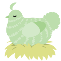 Gulpin the II, a gluppy chicken with a bar pattern
