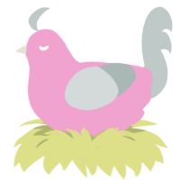 Bubblegum concrete, a pink and silver chicken