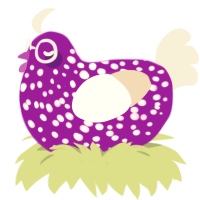 ラベンダー, a amethyst and cream chicken with a speckle pattern