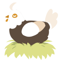 A bark and cream chicken with a head pattern