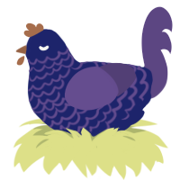 A navy and overcast chicken with a lace pattern
