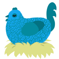 Snot, a sky and sea chicken with a double-lace pattern