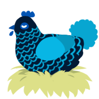 A tumblr and cerulean chicken with a lace pattern