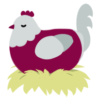 (unnamed), a maroon and silver chicken with a head pattern