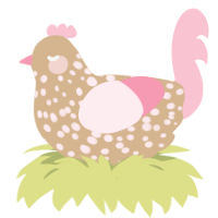 Strawberry Danish, a beige and rose chicken with a speckle pattern