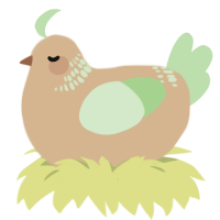 A beige and gluppy chicken with a neck-band pattern