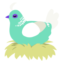 hehehe, a mint and white chicken with a neck-band pattern