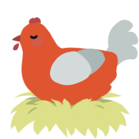 (unnamed), a vermilion and silver chicken