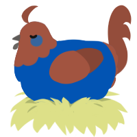 (unnamed), a ultramarine and russet chicken with a head pattern