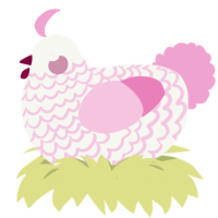 (unnamed), a white and pink chicken with a lace pattern