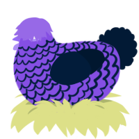 A blurple and tumblr chicken with a lace pattern