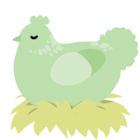 A gluppy chicken with a neck-speckle pattern