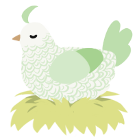 Dawnbringer, a white and gluppy chicken with a double-lace pattern