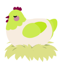 (unnamed), a cream and lime chicken with a head pattern