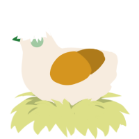 A cream and ochre chicken