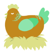 A ochre and spring chicken with a neck-band pattern