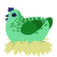 A spring and leaf chicken with a half-lace pattern