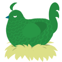 pickle, a viridian chicken with a lace pattern