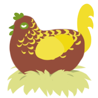 檸檬茶, a russet and yellow chicken with a half-lace pattern