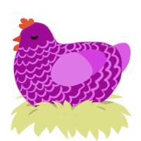 Milion Legs, a plum and orchid chicken with a lace pattern