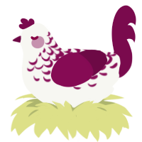 A white and wine chicken with a half-lace pattern