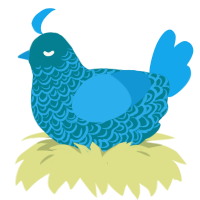 A sea and sky chicken with a double-lace pattern