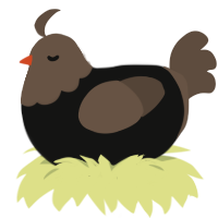 A black and bark chicken with a head pattern