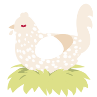 asbestos, a cream chicken with a speckle pattern